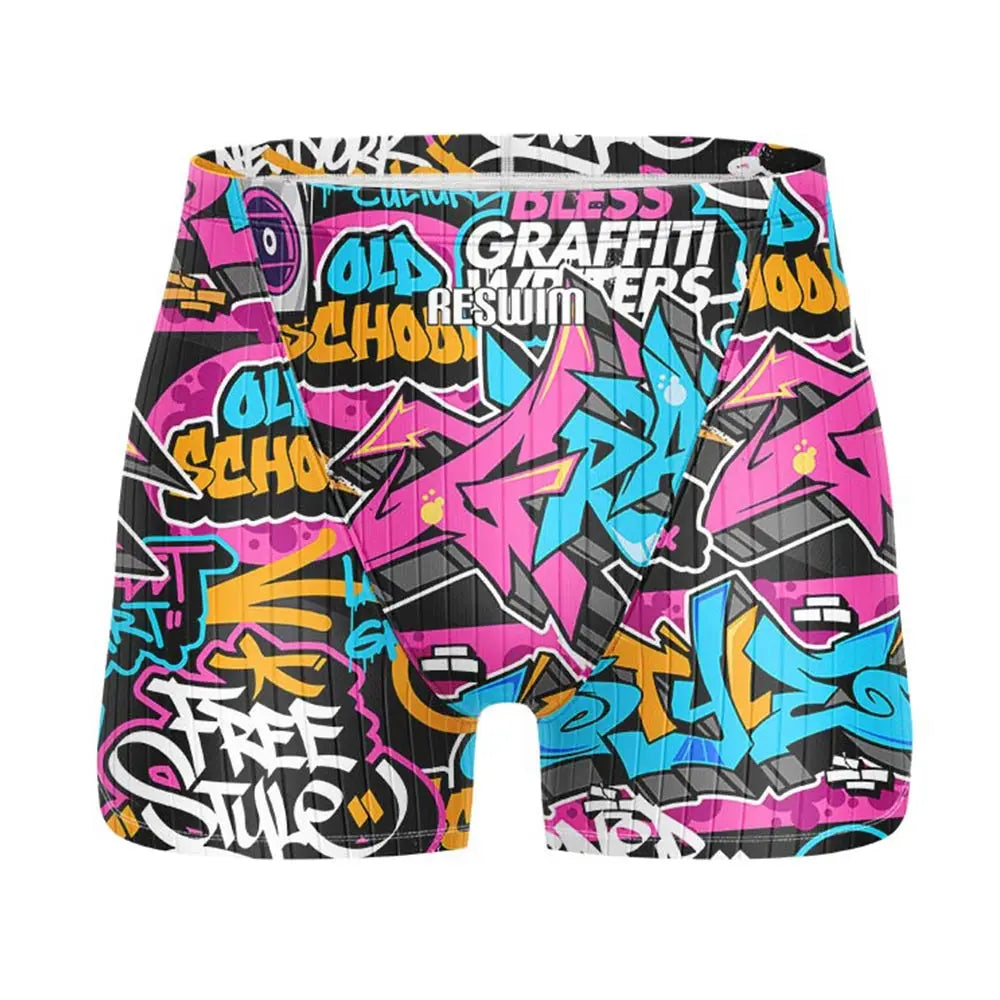 Men's Jammers Swimwear Athletic Training Swimsuit Swim Tights Shorts Swimming Trunks Beach UV Pants Breathable Bathing Suit