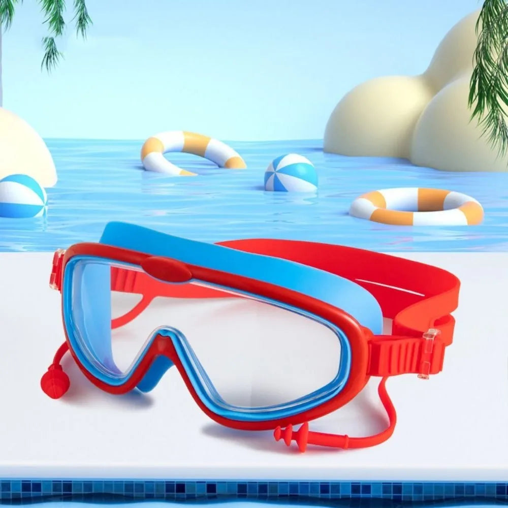 Swimming Gear Big Frame Swimming Goggles Anti Fog Wide View Swim Glasses Elastic Soft Swimming Eyewear Swimming Pool