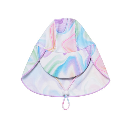 Girls Cute Swimsuit Long-sleeve Shorts Split Girls Sun Protection Children's Swimwear with Cap 3pcs Set