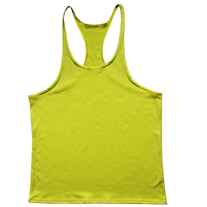 European American Summer Casual Exercise Workout Training Vest Men's Solid Color plus Size I-Shaped Vest