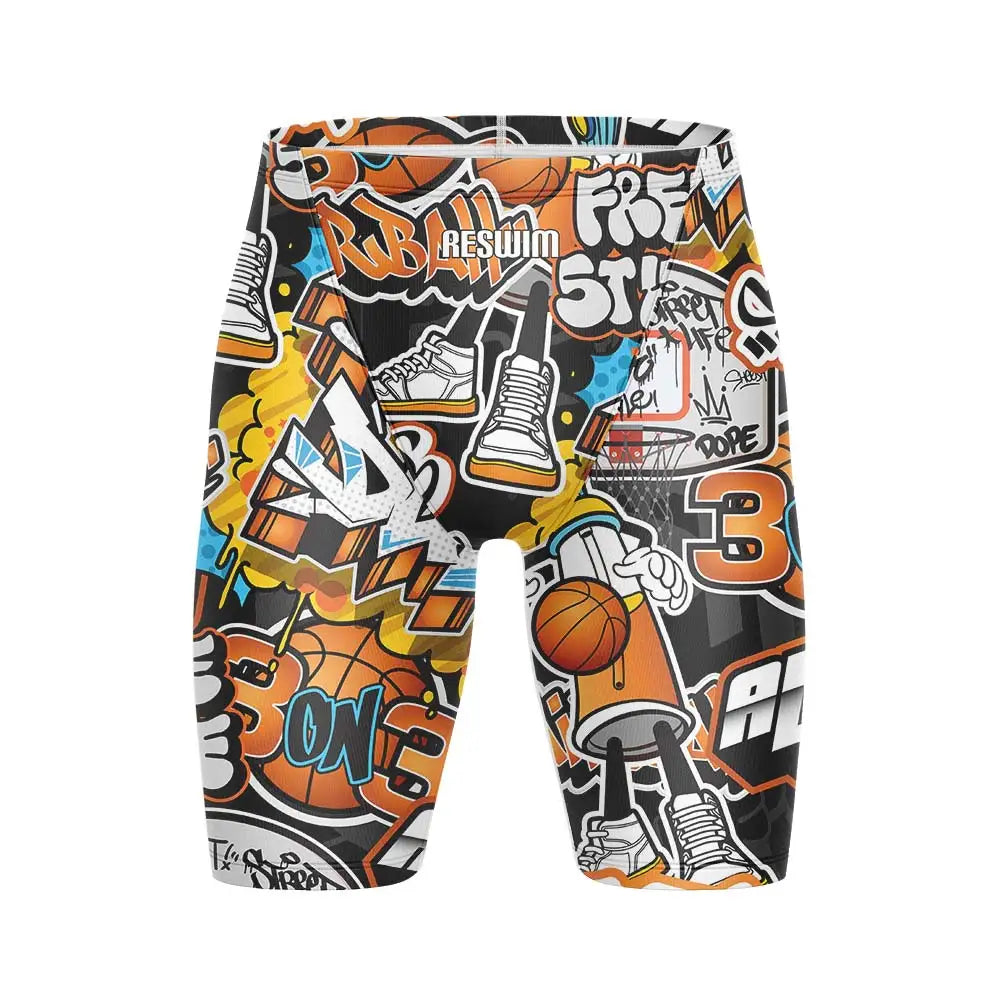 Men's Jammers Racing Swimsuit Swim Trunks Beach Tights Shorts Athletic Training Swimwear Sports Swimming Rash Guards Pants