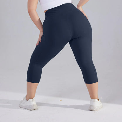 Plus size yoga pants for women Leggings fitness yoga pants with pocket summer sports cropped trousers