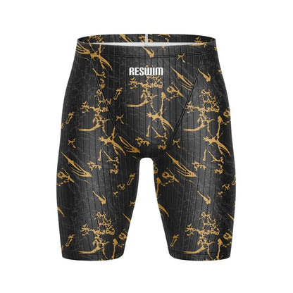 Summer Men's Pro Swim Jammer Athletic Practice Knee-Length Swimsuit Short Lycra Swimming Trunks Beach Tights Shorts Surf Pants