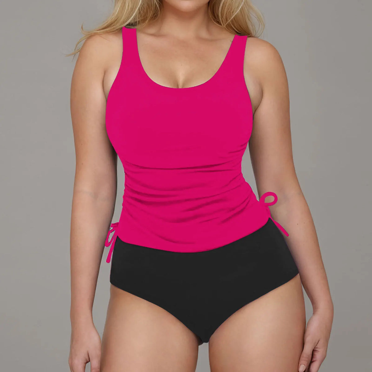 Women's Printed Tankini Swimsuit Set with Adjustable Straps