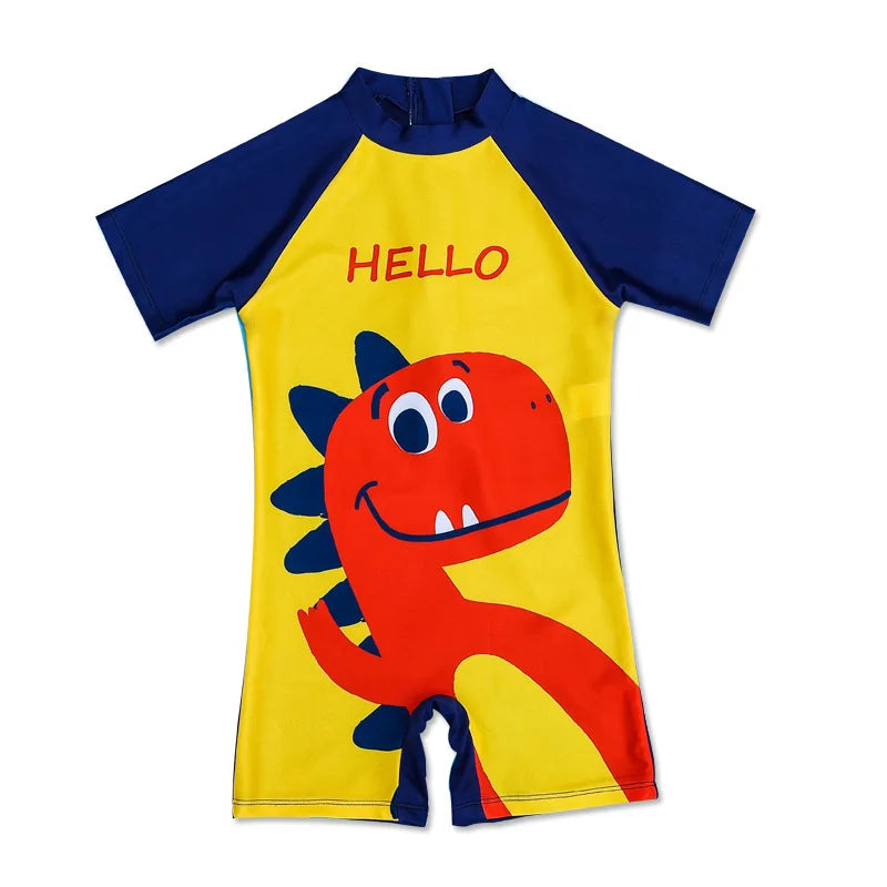 Children's Quick Drying Swimsuit, Boy Dinosaur, Korean Toddler, Sun Protection Swim Suits, Baby, Cute, Spring, Hot Summer
