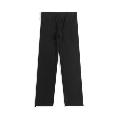 Men's Fleece Vintage Thick Winter Casual Fleece Pants Men Wide legs Baggy Warm Sweatpants Male Drawstring