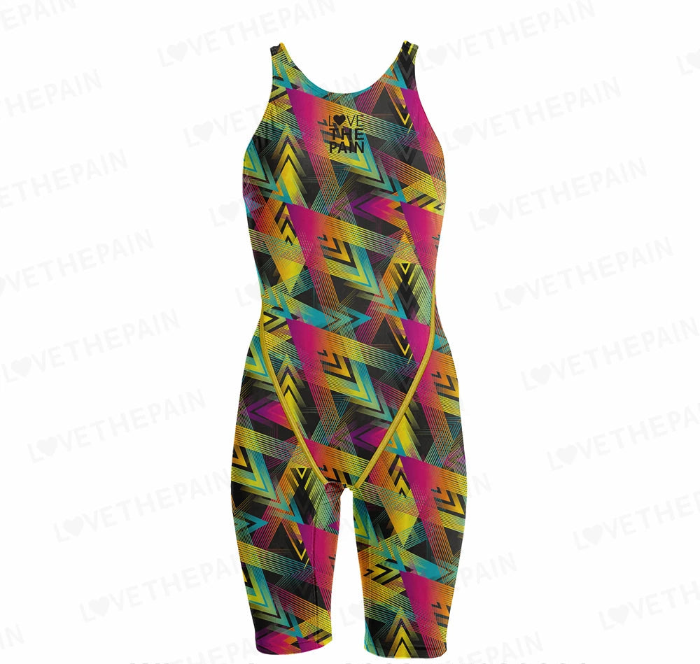 Competition Training Swimwear Tech Suits Neck To Knee Tech Suits Women Open Back Comfort Straps Swimsuit Jumpsuit Swimsuit