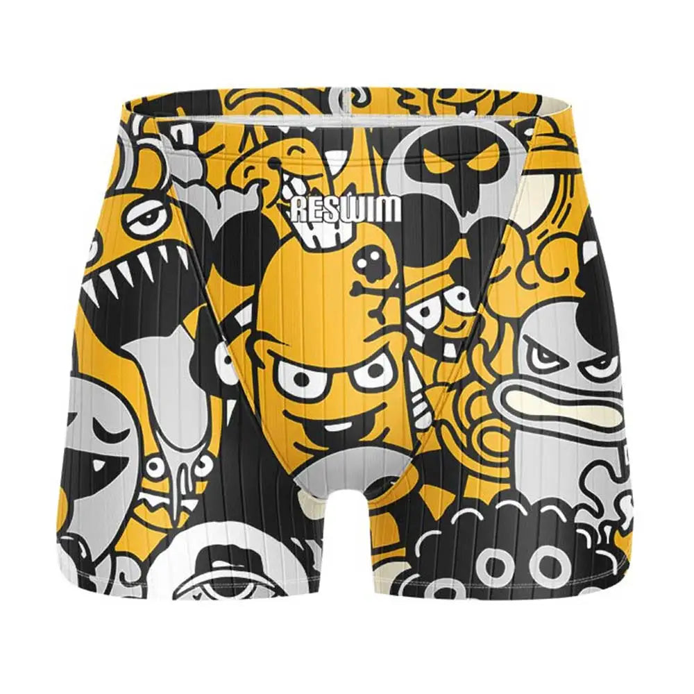 Funny Swimming Trunks Swim Jammer Swimsuit Shorts Summer Men's Athletic Training Swimwear Boys Surfing Pants Beach Tights Shorts