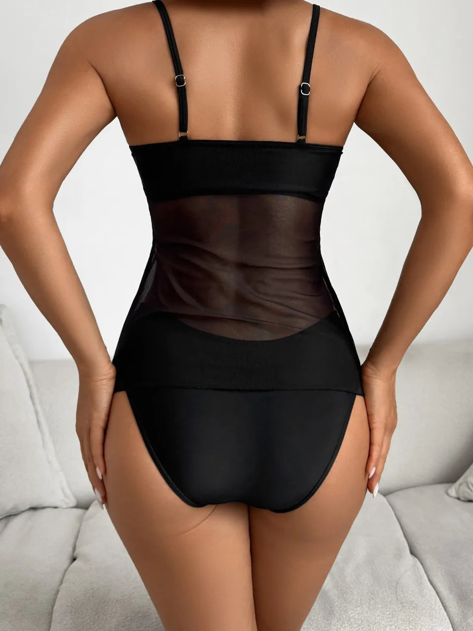 Strappy Two Pieces Women Mesh Printed Swimsuit Sheer Swimwear Female Triangle Bathing Swimming Suit Padded Beachwear