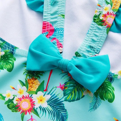 Kids Swimwear for Girls Flamingo Print One-pieces Swimming Suit Summer Beach Swimsuit Children Infant Bathing Suit Bikini