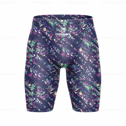 Men's Swimming Jammer Swimwear Endurance Athletic Training Swimsuit Summer Beach Swimming Trunks Diving Surf Tight Shorts