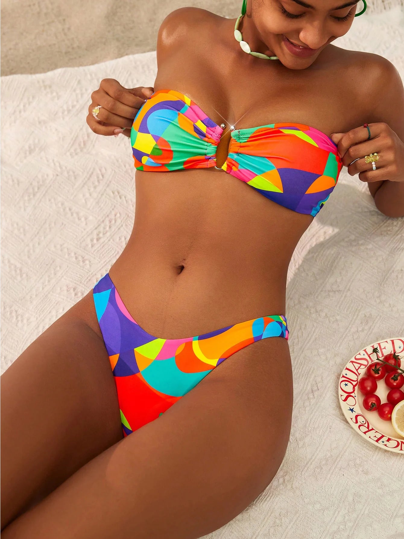 Printed Bikini Set Arrival Padded Bra Strapless Swimsuit Women Swimwear Summer Beachwear Biquini