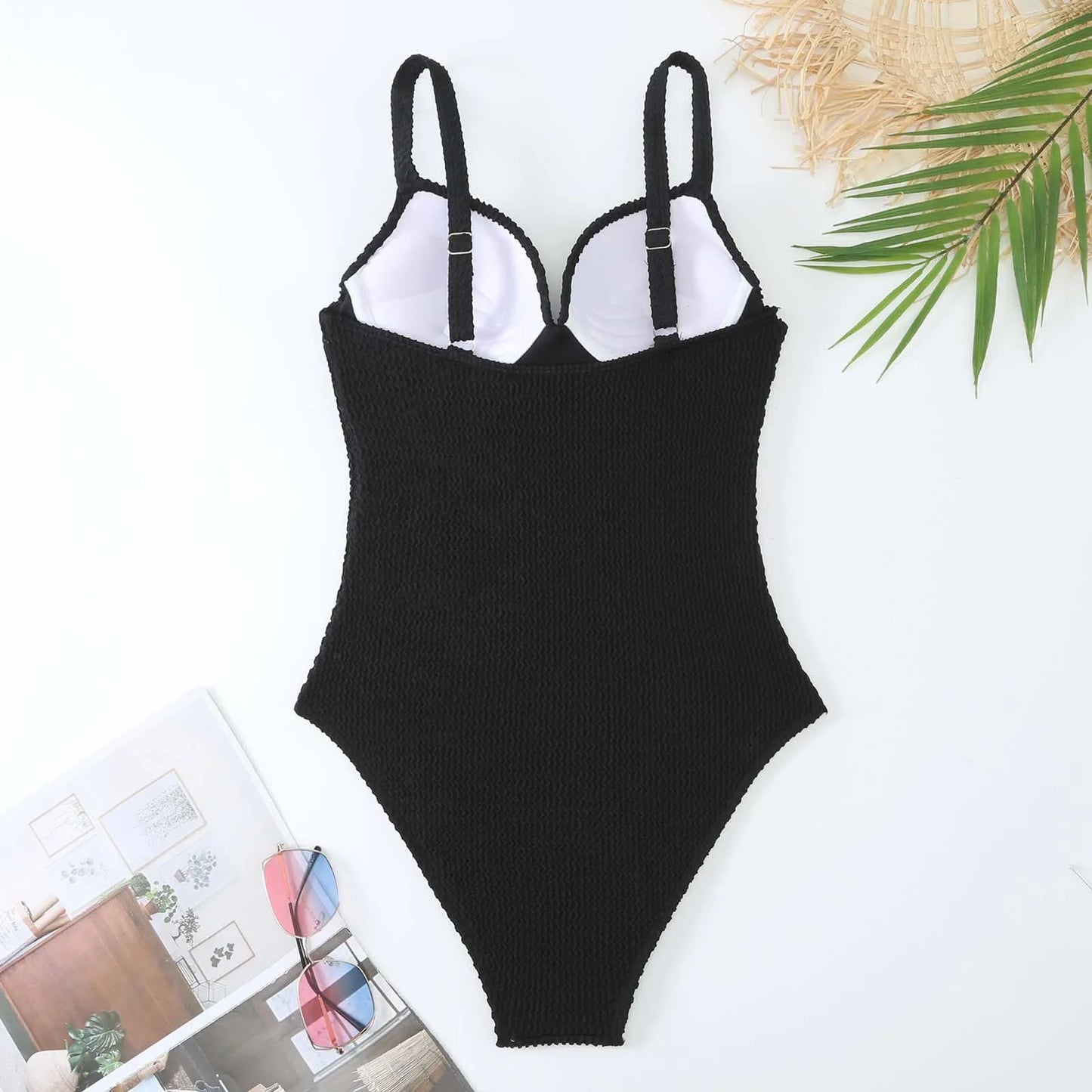Push Up Swimsuit Women One Piece Solid Swimwear Female Bodysuit Bathers Bathing Swimming Swim Suit Summer Beachwear
