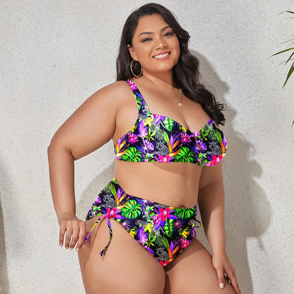 High Waist Leopard Bikini Set Plus Size Swimwear for Women Swimsuit Beachwear Bathing Suit Thong