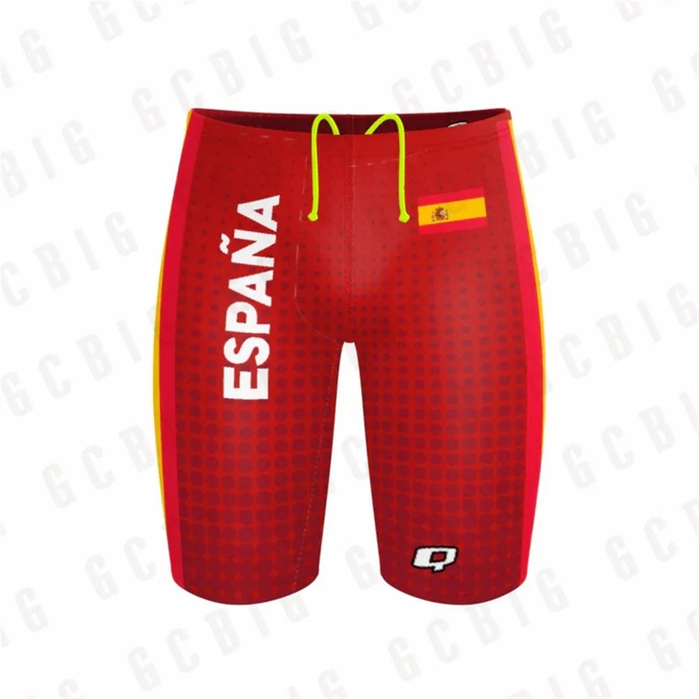 Mens Summer Lycra Trunks Swimwear Training Swim Shorts Boys Jammers Sports Surf Shorts Trunks Swimsuits Beach Swimming Pants
