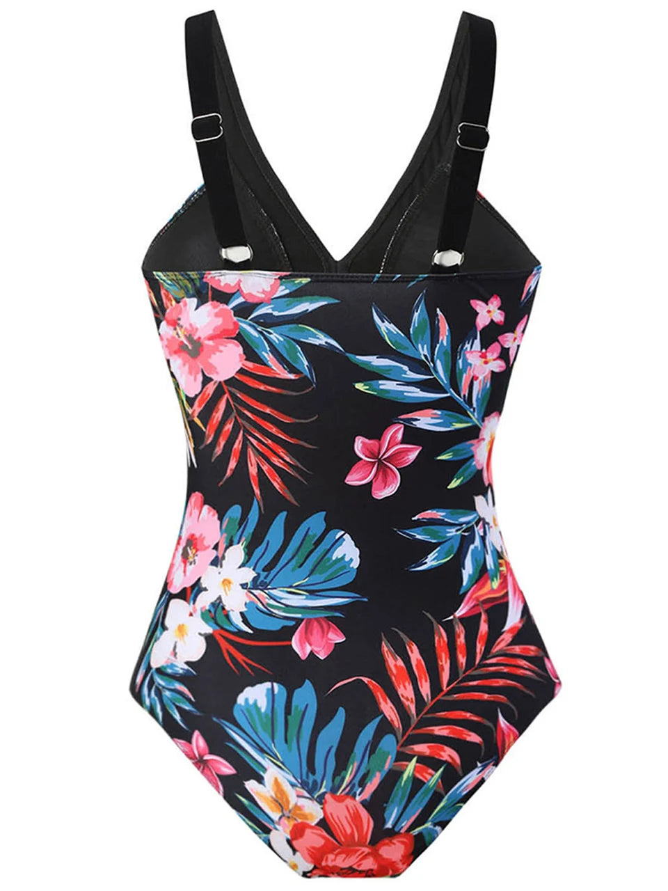 Deep V-Neck One Piece Lady Swimsuit Print Swimwear Women Bathing Swimming Suit Female Padded Beachwear Bodysuit Summer
