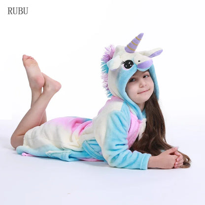 Children Bath Robe Baby Towel Children's Unicorn Hooded Bathrobes for Boys Girls