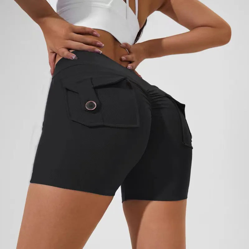 Gym Leggings Women Pocket Bum High Waist Yoga Pants Shorts Tights Scrunch Booty Workout Legging Naked Active Wear