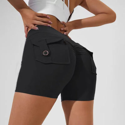 Gym Leggings Women Pocket Bum High Waist Yoga Pants Shorts Tights Scrunch Booty Workout Legging Naked Active Wear
