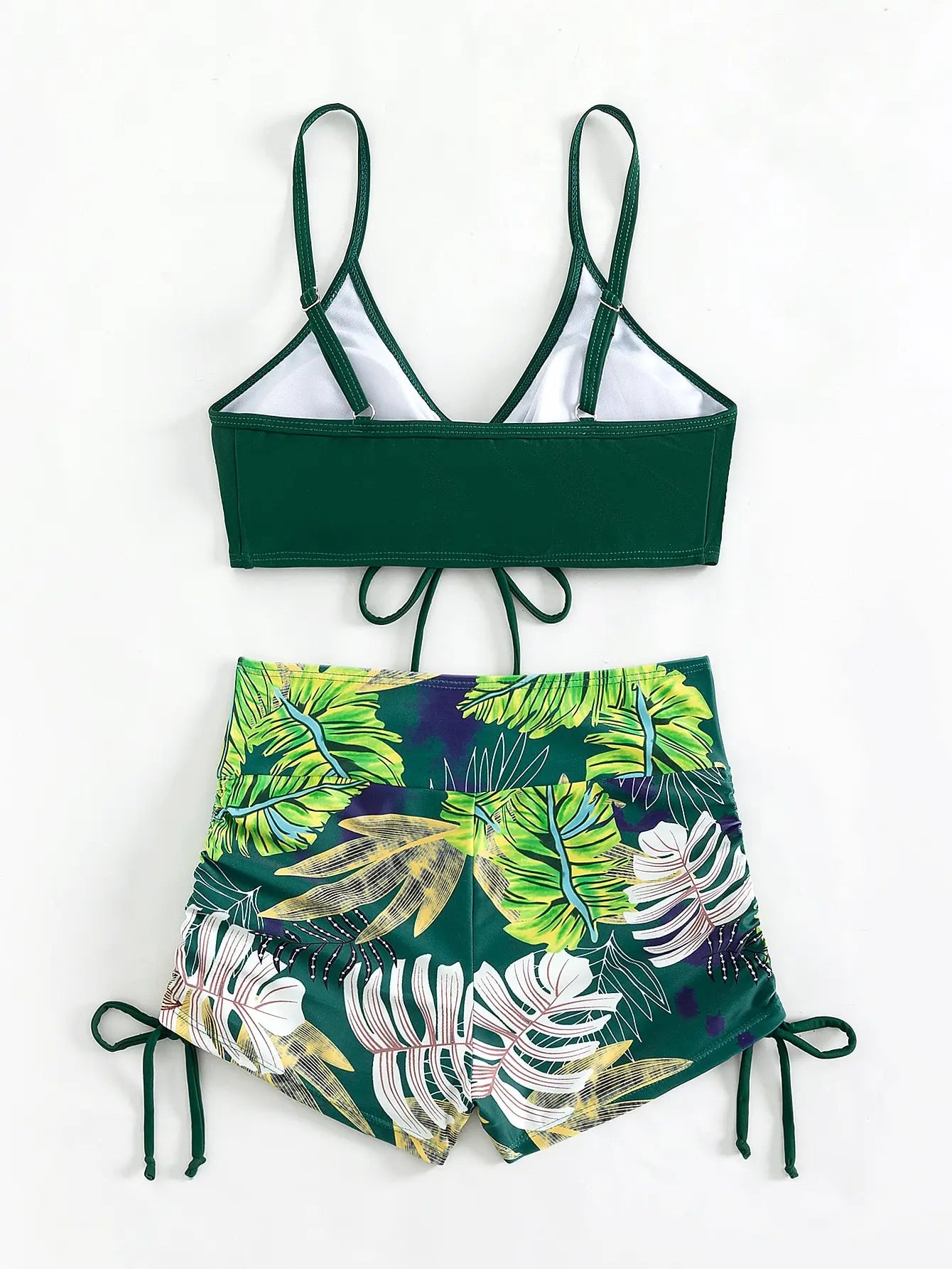 Drawstring Front Shorts Bikinis High Waist Swimsuit Women Swimwear Female Bathers Bathing Swimming Swim Suit Beachwear