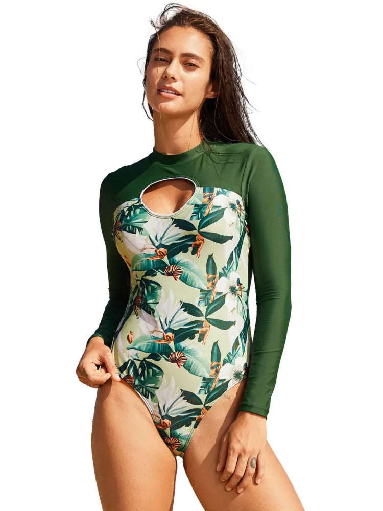 Rash Guard Swimsuit Women Summer Bathing Suit Long Sleeve Swimwear Women Beach Swimming Suit For Female