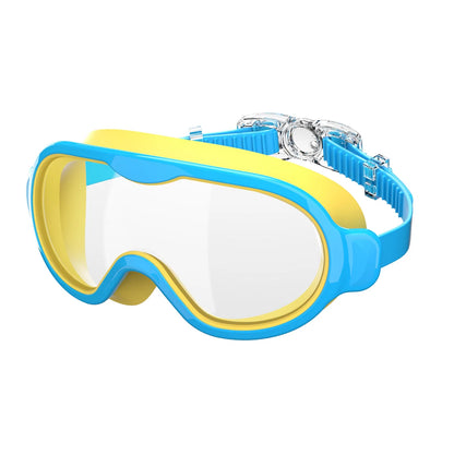 Kids Swimming Goggles Large Frame Wide View Clear Vision Anti-Fog Anti-UV No Leaking Waterproof Quick Adjustable Child Age 6-15