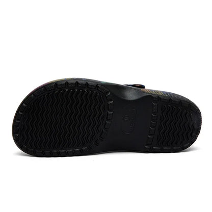 Summer Clogs Sandals For Men Soft EVA Waterproof Garden Shoes Fashion Printing Beach Slippers Soft Comfort House Slides