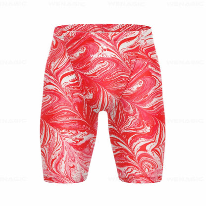 Men's Swimming Jammer Swimwear Endurance Athletic Training Swimsuit Summer Beach Swimming Trunks Diving Surf Tight Shorts