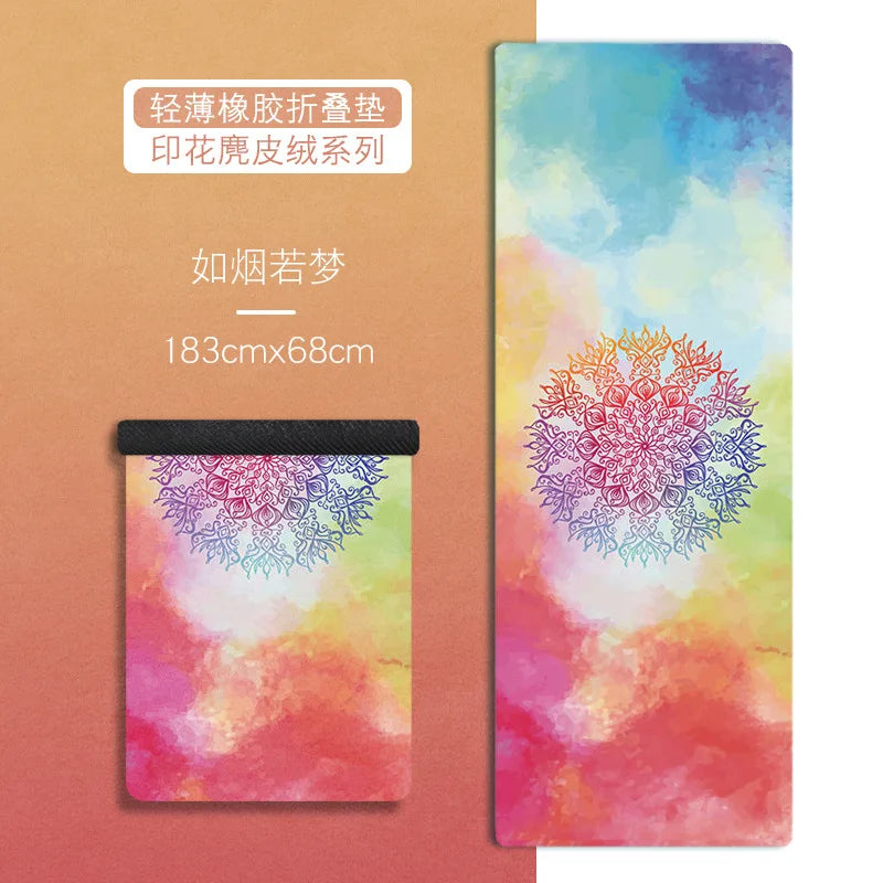 183*68cm Ultra-thin Non-slip Foldable Yoga Mats For Fitness Tasteless Pilates Gym Exercise Pads Rubber Travel 1mm