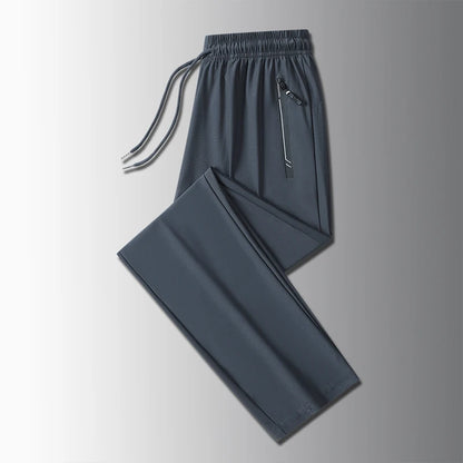 Running Pants Jogging Casual Summer Thin Elastic Sweatpants Quick Dry Ice Silk Straight Pants Sports Gym Breathable Men Trousers