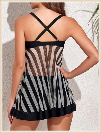 High Waist Swimsuit Beach Dress Women 2 Piece Printed Tankini Set Swimwear Female Bathing Swimming Swim Suit Beachwear Lady