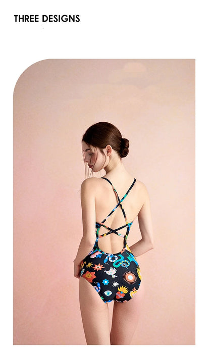 Women UV Protection One Piece WaterProof Sports Surfing Beach SwimWear Female Professional Quick-Dry Bathing Push Up SwimSuit