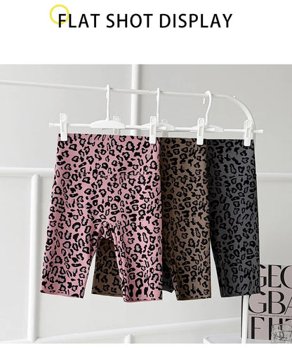 BIVIGAOS Summer Fashion Trend Leopard Print Cycling Shorts Women High Waist Tight Sport Short Leggings Fitness Biker Shorts
