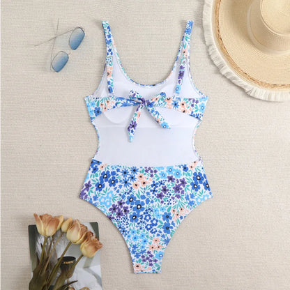 Retro Floral One Piece Swimsuits Closed Women's Swimwear Push Up For Swimming Wear Body Bathing Suits Beachwear Pool Bather