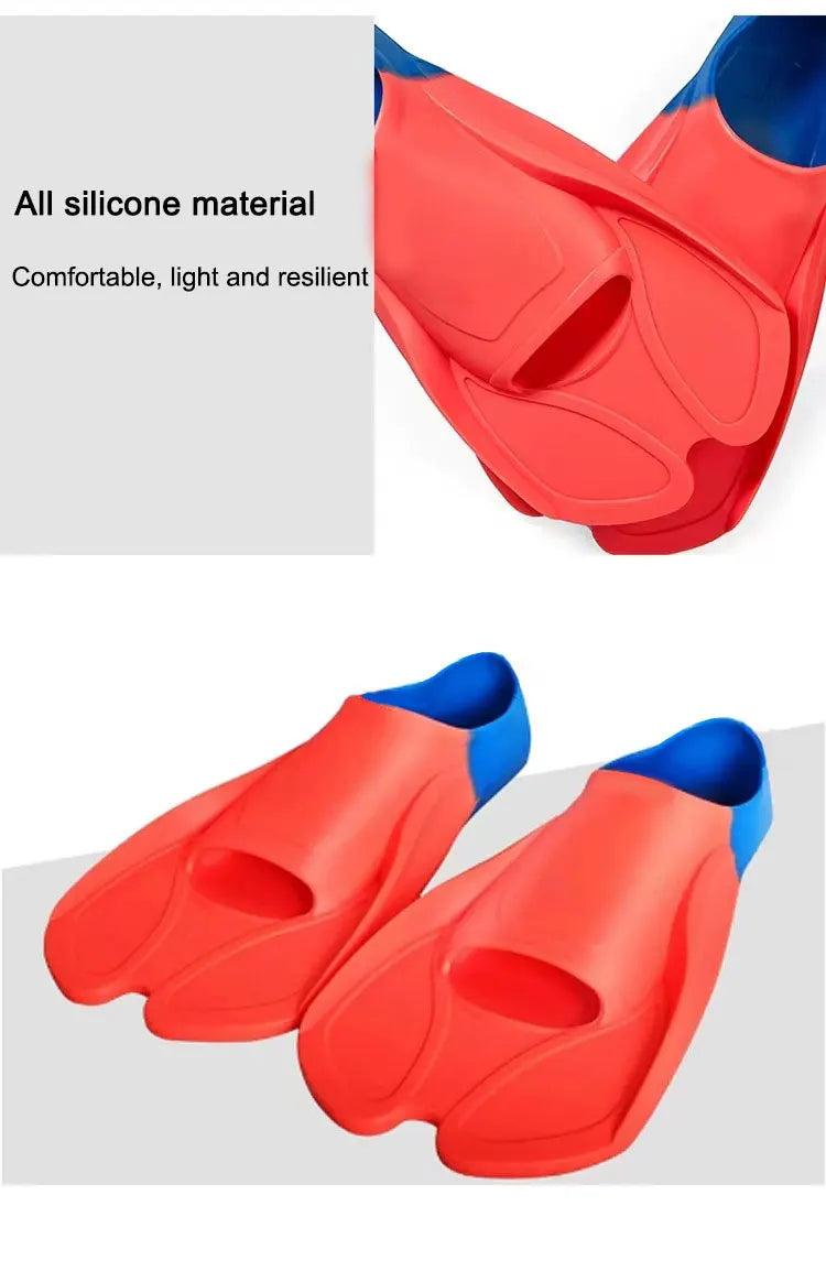 Adult Professional Flipper Diving Snorkeling Flipper Frog Shoes for Children Training Swimming Equipment Free Diving Short Fins