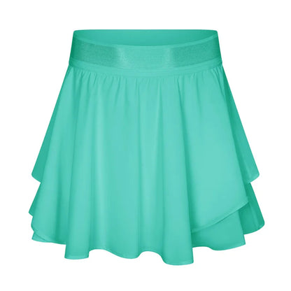 Built-in Side Pocket False 2 Pieces Tennis Skirt Summer Running Shorts Cool Fabric Cooling Quick Dry Breathable Yoga Short Women
