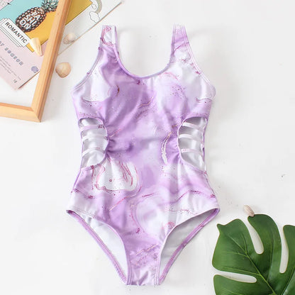 Children's Swimwear Girls One-Piece Swimsuit For Girl 130-160 Bathing Suit Beachwear Bath Suit 8-14 Years Monokini