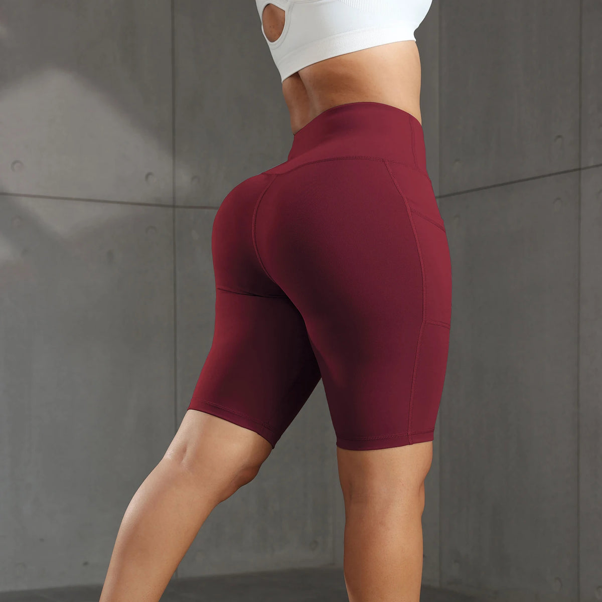 Yoga Shorts with 3 Pockets for Women Tummy Control Workout Biker Tights Stretch High Waist Butt Lifting Gym Shorts Sportswear