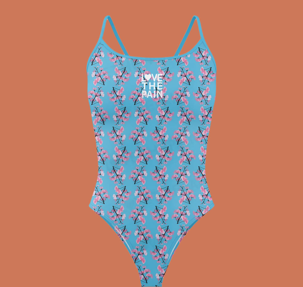 Love The Pain Women's Bikini Thin Strap Triangle Swimsuit Competition Swimsuit Summer Function Training Print Bathing Suit