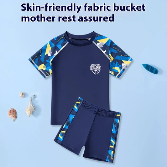 Kids Swimsuit Medium Kids Baby Split Suit Swim Trunks Light Short Sleeve Beach Swimsuit Boys Swimsuit Swim Trunks