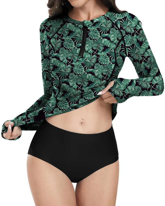 Colorful Designs full-body printing one-piece long-sleeved sunscreen, surf suit, conservative swimsuit one-piece bathers