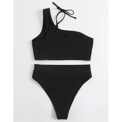 Tummy Cut out Female Swimsuit High Waist Bikini Women Swimwear Two-pieces Bikini set Bather Bathing Suit Swim Lady