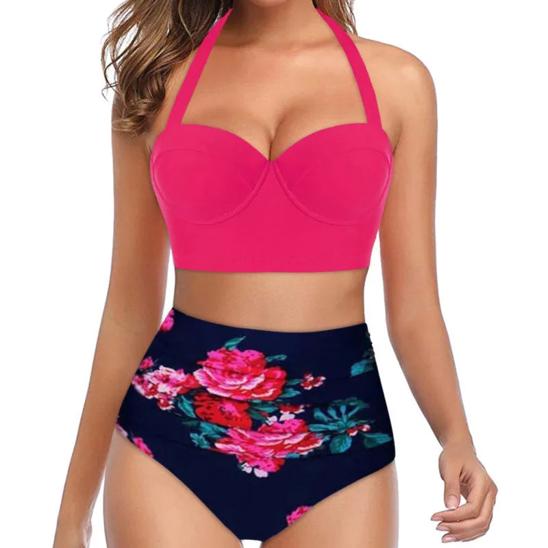 Swimsuits Push Up Bikini Female Swimwear Beach Wear High Waist Bikinis Women's Swimming Bathing Suit