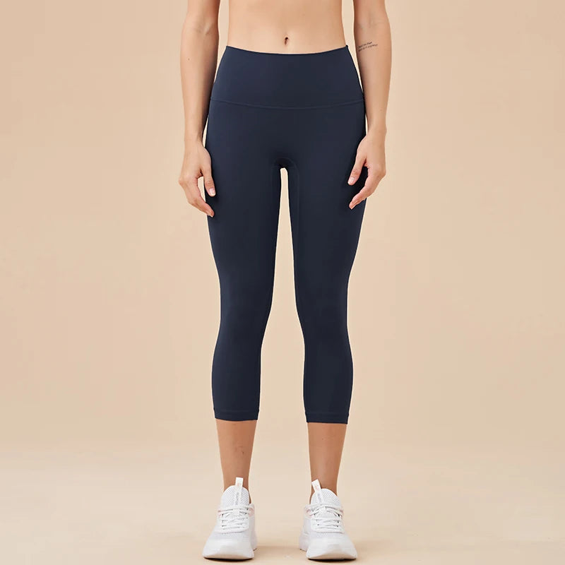 Women's High-Waisted Capri Yoga Leggings with Hidden Pocket