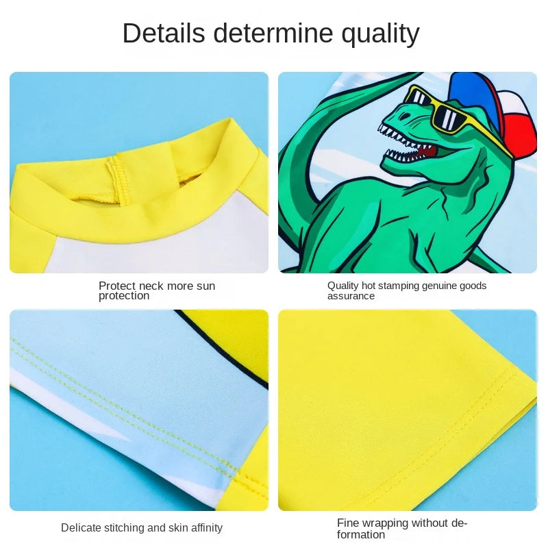 Children's Quick Drying Swimsuit, Boy Dinosaur, Korean Toddler, Sun Protection Swim Suits, Baby, Cute, Spring, Hot Summer