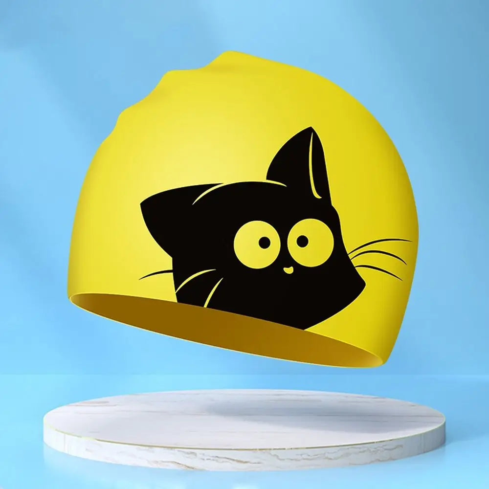 Lightweight Waterproof Children Swimming Cap Silicone Cartoon Kid Swimming Hat Protect Ears Animal Bathing Hats Cap Swimming Pool