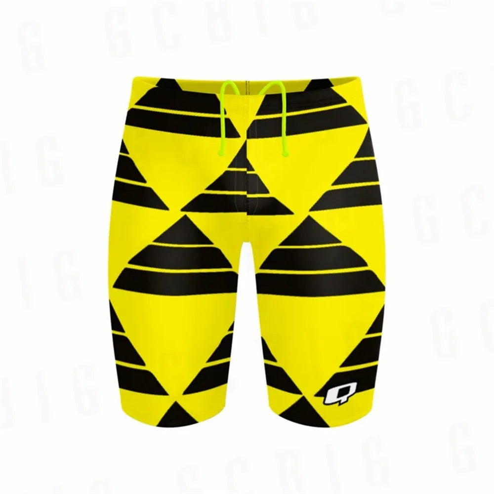 Summer Men's Swimming Trunks Racing Swim Jammers Swimsuit Surfing Shorts Quick-Drying Chlorine-Resistant Lycras Swim Shorts