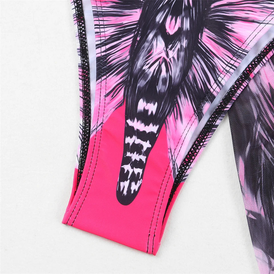 3 Pieces Bikini With Beach Skirt Butterfly Print String Bathing Suit Women Swimwear Female Swimming Swimsuit