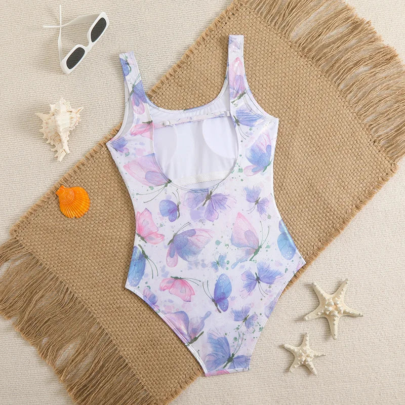 Mermaid Scales Print Bodysuit One Piece Swimsuit Women Swimwear Racing Sports Bathing Suit Woman Monokini Beach Wear