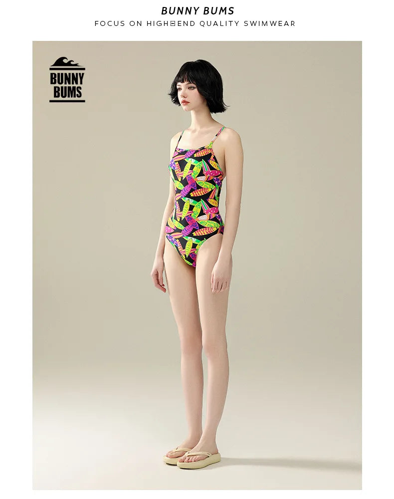 Multicolours Bunny Bum Women Swimwear One Piece Professional Swimsuits